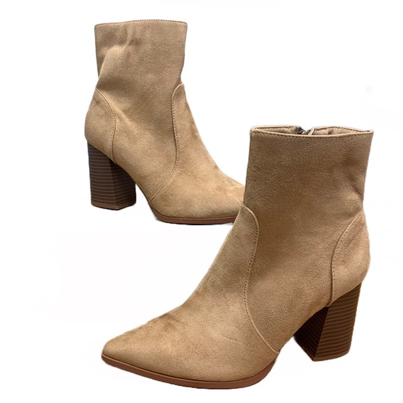 Ermonn Women’s Pointed Toe Ankle Boots Chunky Heel 9.5 New - Picture 1 of 7